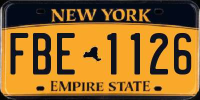 NY license plate FBE1126