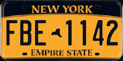 NY license plate FBE1142