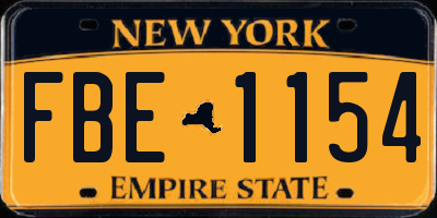 NY license plate FBE1154