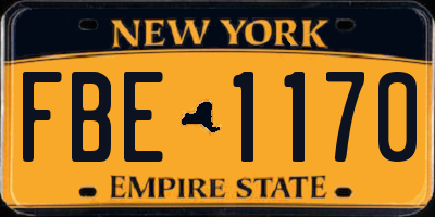 NY license plate FBE1170