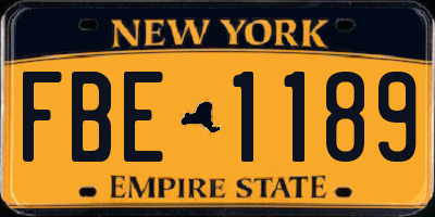 NY license plate FBE1189