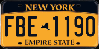 NY license plate FBE1190