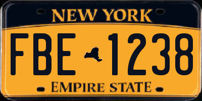 NY license plate FBE1238