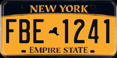 NY license plate FBE1241