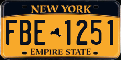 NY license plate FBE1251