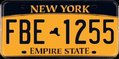NY license plate FBE1255