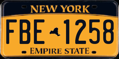 NY license plate FBE1258