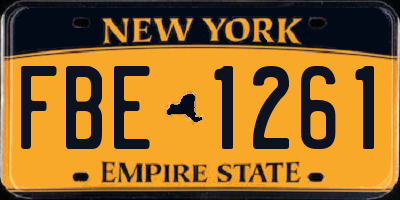 NY license plate FBE1261