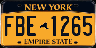 NY license plate FBE1265