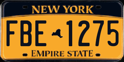 NY license plate FBE1275