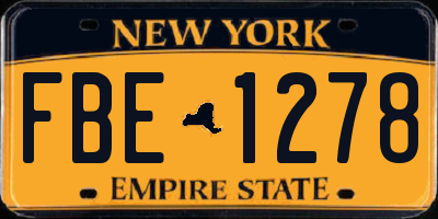NY license plate FBE1278