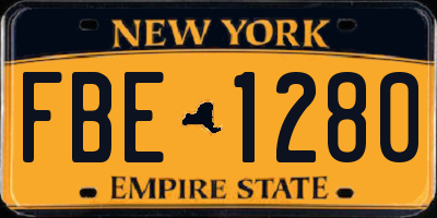 NY license plate FBE1280