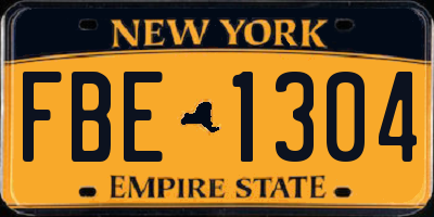 NY license plate FBE1304