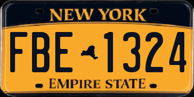 NY license plate FBE1324