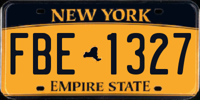 NY license plate FBE1327