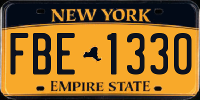 NY license plate FBE1330