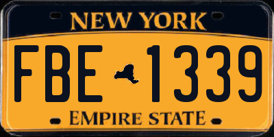 NY license plate FBE1339