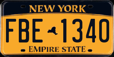 NY license plate FBE1340