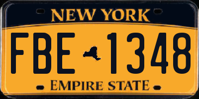 NY license plate FBE1348
