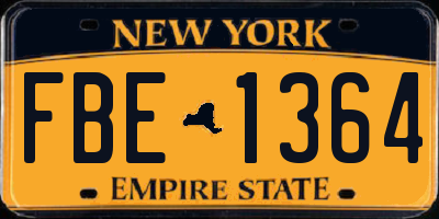 NY license plate FBE1364
