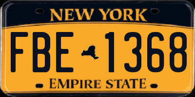 NY license plate FBE1368