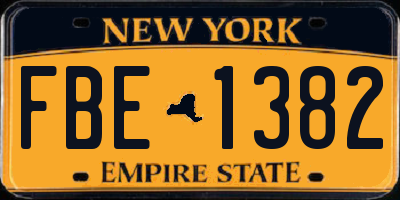NY license plate FBE1382