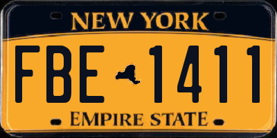 NY license plate FBE1411