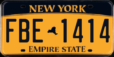NY license plate FBE1414