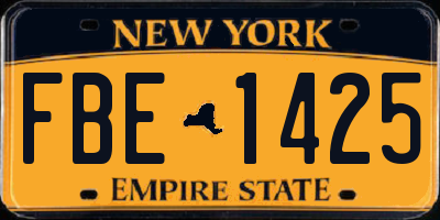 NY license plate FBE1425