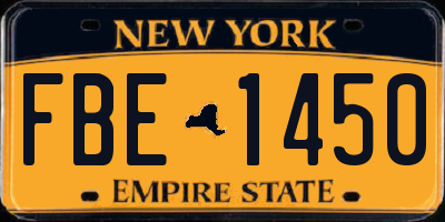 NY license plate FBE1450