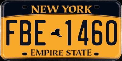 NY license plate FBE1460