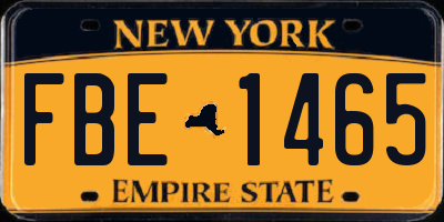 NY license plate FBE1465