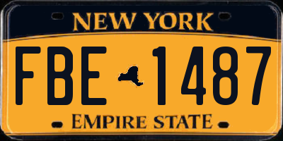 NY license plate FBE1487
