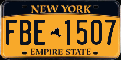 NY license plate FBE1507