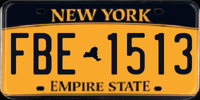 NY license plate FBE1513