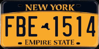 NY license plate FBE1514