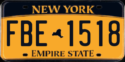 NY license plate FBE1518