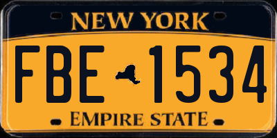 NY license plate FBE1534