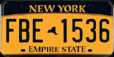 NY license plate FBE1536