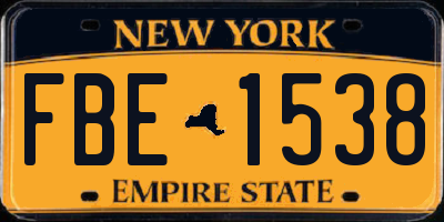 NY license plate FBE1538