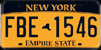 NY license plate FBE1546