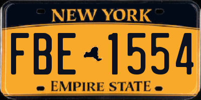 NY license plate FBE1554