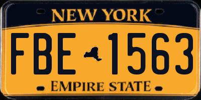 NY license plate FBE1563