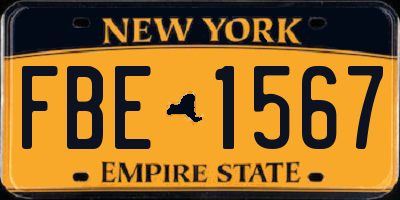 NY license plate FBE1567
