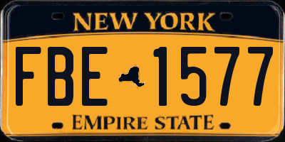 NY license plate FBE1577