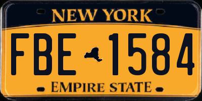 NY license plate FBE1584