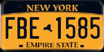 NY license plate FBE1585