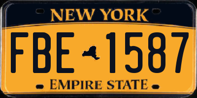 NY license plate FBE1587