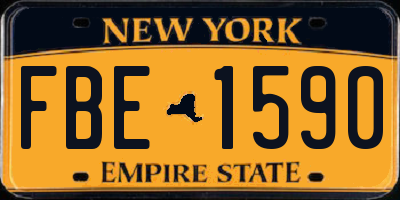 NY license plate FBE1590