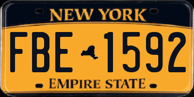 NY license plate FBE1592